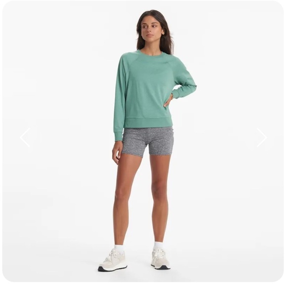 💕 VUORI LIKE NEW WOMEN'S LONG-SLEEVE HALO CREW IN CELANDON HEATHER - Sz LARGE - Picture 4 of 12